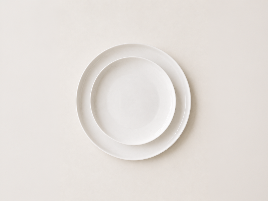 Keramieke borden - Wit - Set van 2